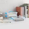 BTSKY 3 Layers Cute Dolphin Clear Plastic Pencil Box – Multipurpose Pencil Case Craft Storage Container with 1 Lid & Handle,Easy Carry & Stack Crayon Boxes Office Supplies Storage Organizer,Clear Pink(Blue)
