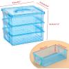 BTSKY 3 Layers Cute Dolphin Clear Plastic Pencil Box – Multipurpose Pencil Case Craft Storage Container with 1 Lid & Handle,Easy Carry & Stack Crayon Boxes Office Supplies Storage Organizer,Clear Pink(Clear Blue)