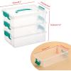 BTSKY 3 Layers Cute Dolphin Clear Plastic Pencil Box – Multipurpose Pencil Case Craft Storage Container with 1 Lid & Handle,Easy Carry & Stack Crayon Boxes Office Supplies Storage Organizer,Clear Pink(Green)