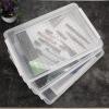 BTSKY 3 Pack A4 Plus Clear Plastic Stackable Storage Box Desk Paper with Buckle, Office Supplies Accessories File Protector Case Organizer, Portable Project Case Document Holders with 3 Lids