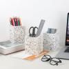 BTSKY 3 Pack Pen Holder Stand for Desk, Terrazzo Pencil Holder Cup, Office Stationery Organizer, Desk Organizer Makeup Brush Holder for Home, Office, USTRAM-83757