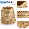 BTSKY 3 Pack Rattan Pen Cup, Handmade Desk Pencil Holders Makeup Brush Holder Multi-Functional Woven Basket Office&Home Desktop Organizer (Cylinder)(Cone)