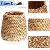 BTSKY 3 Pack Rattan Pen Cup, Handmade Desk Pencil Holders Makeup Brush Holder Multi-Functional Woven Basket Office&Home Desktop Organizer (Cylinder)(Cone-3 Pack)