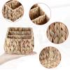 BTSKY 3 Slots Natural Woven Remote Control Holder for Desk Water Hyacinth Media TV Caddy Storage Holder Office Supply Storage Rack Desk Accessories Organizer For Living Room Bedroom Countertop