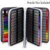 BTSKY 300 Slots Colored Pencil Organizer – Deluxe PU Leather Pencil Case Holder with Handle Strap Pencil Box Large for Colored Pencils Watercolor Pencils Grey