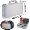 BTSKY 300 Slots Colored Pencil Organizer – Deluxe PU Leather Pencil Case Holder with Handle Strap Pencil Box Large for Colored Pencils Watercolor Pencils Grey