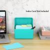 BTSKY 4 Pack 4 x 6 inch Index Card Box – Index Card Holder Notecard Box Recipe Organizer Plastic Storage Organizer for Filling Recipe Cards, Notes, Flashcards, Recipes, 4 Colors(Not Include Cards)(Green)