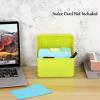BTSKY 4 Pack 4 x 6 inch Index Card Box – Index Card Holder Notecard Box Recipe Organizer Plastic Storage Organizer for Filling Recipe Cards, Notes, Flashcards, Recipes, 4 Colors(Not Include Cards)(Yellow)