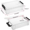 BTSKY 4 Pack Extra Large Plastic Pencil Box Stackable Translucent Clear Pencil Caase Crayon Box Set, Marker Organizer Art Supply Storage Organizer for Gel Pens Pencils Erasers Tape Markers etc(Grey)(Black)