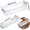 BTSKY 4 Pack Extra Long Plastic Pencil Box- Stackable Stationery Supplies Organizer Box, Clear Plastic Pencil Case, Large Capacity Storage Case for Pens, Markers, Crayons, Art Tools – Green Clip(Blue)