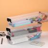 BTSKY 4 Pack Extra Long Plastic Pencil Box- Stackable Stationery Supplies Organizer Box, Clear Plastic Pencil Case, Large Capacity Storage Case for Pens, Markers, Crayons, Art Tools – Green Clip(Black-4 Pack)