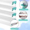BTSKY 4 Pack Extra Long Plastic Pencil Box- Stackable Stationery Supplies Organizer Box, Clear Plastic Pencil Case, Large Capacity Storage Case for Pens, Markers, Crayons, Art Tools – Green Clip(Green-4 Pack)