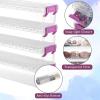 BTSKY 4 Pack Extra Long Plastic Pencil Box- Stackable Stationery Supplies Organizer Box, Clear Plastic Pencil Case, Large Capacity Storage Case for Pens, Markers, Crayons, Art Tools – Green Clip(Purple-4 Pack)