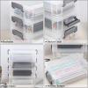 BTSKY 4 Pack Translucent Clear Office Supplies Extra Large Capacity Plastic Pencil Box Durable Storage Organizer for Pens Pencils Markers Erasers Tape etc with Grey Buckle