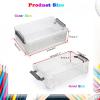 BTSKY 4 Pack Translucent Clear Office Supplies Extra Large Capacity Plastic Pencil Box Durable Storage Organizer for Pens Pencils Markers Erasers Tape etc with Grey Buckle