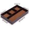 BTSKY 4 slots Desk Drawer Organizer, PU Leather Drawer Storage Organizer Divider for Office Desk Supplies Value Collection and Accessories Multi-Purpose Storage Desktop Organizer Tray(Black)(Brown)