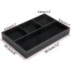 BTSKY 4 slots Desk Drawer Organizer, PU Leather Drawer Storage Organizer Divider for Office Desk Supplies Value Collection and Accessories Multi-Purpose Storage Desktop Organizer Tray(Black)(Black)