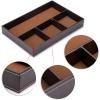 BTSKY 4 slots Desk Drawer Organizer, PU Leather Drawer Storage Organizer Divider for Office Desk Supplies Value Collection and Accessories Multi-Purpose Storage Desktop Organizer Tray(Black)(Brown)