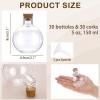 BTSKY 45 Pcs 2.5 oz Plastic Mini Potion Bottles Small Jars with Cork Lids DIY Decoration Clear Sand Art Bottles Tiny sand Jars Wishing/Message Bottle for Halloween Decorations, Wedding/Party Favors(30pcs-Ball Shape)