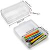 BTSKY 5 Pack Multipurpose Utility Storage Box- Large Capacity Pencil Box Stackable with Snap Lid Closure Pencil Holder Plastic Pencil Box for Organize Pencils Watercolor Pens (Grey)(Clear)
