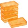 BTSKY 5 Pack Multipurpose Utility Storage Box- Large Capacity Pencil Box Stackable with Snap Lid Closure Pencil Holder Plastic Pencil Box for Organize Pencils Watercolor Pens (Grey)(Orange)