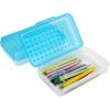 BTSKY 6 Pack Multipurpose Utility Box- Large Capacity Pencil Box with Lid Snap Closure Pencil Holder for Organize and Carry Pencils Watercolor Pens Stationery Office Supplies Organizer Blue(Blue)