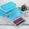 BTSKY 6 Pack Multipurpose Utility Box- Large Capacity Pencil Box with Lid Snap Closure Pencil Holder for Organize and Carry Pencils Watercolor Pens Stationery Office Supplies Organizer Blue(Blue)
