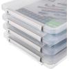 BTSKY A4 Plus Clear Transparent PP Plastic Stackable Storage Box Desk Paper Magazine Container with Buckle, Office Supplies Accessories File Protector Case Organizer, Portable Project Case(4)