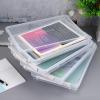 BTSKY A4 Plus Clear Transparent PP Plastic Stackable Storage Box Desk Paper Magazine Container with Buckle, Office Supplies Accessories File Protector Case Organizer, Portable Project Case(4)