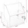 BTSKY Acrylic Suggestion Box with Lock Wall Mounted Acrylic Donation Box with 5″x7″ Sign Slot Office Ballot Boxes with Side-Pocket Collection Boxes for Voting Locking Suggestion Mailbox, White(USTRAM-65156)