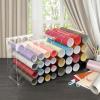 BTSKY Acrylic Vinyl Roll Holder, 41-Holes Vinyl Strorage Organizer for Craft Room Organization, Vinyl Roll Storage Rack with 41 Holes|Aperture 2 Inch/2.8 Inch Ideal for Vinyl Sheets, Wrapping Paper
