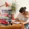 BTSKY Acrylic Vinyl Roll Holder, 41-Holes Vinyl Strorage Organizer for Craft Room Organization, Vinyl Roll Storage Rack with 41 Holes|Aperture 2 Inch/2.8 Inch Ideal for Vinyl Sheets, Wrapping Paper