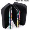 BTSKY Art Marker Carrying Case Lipstick Organizer-60 Slots Canvas Zippered Markers Storage for Touch Spectrum Noir Paint Sharpie Markers, Empty Wallet Only (Black)(Black)