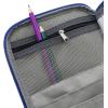 BTSKY Big Capacity Zipper Stationery Bag with Pattern-Multi-functional Stationery Organizer Pouch 36 Large Stretchy Slots for 72 Colored Pencils Black(Blue)
