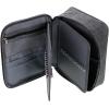 BTSKY Big Capacity Zipper Stationery Bag with Pattern-Multi-functional Stationery Organizer Pouch 36 Large Stretchy Slots for 72 Colored Pencils Black(Grey)