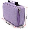 BTSKY Big Capacity Zipper Stationery Bag with Pattern-Multi-functional Stationery Organizer Pouch 36 Large Stretchy Slots for 72 Colored Pencils Black(Purple)