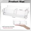BTSKY Clear Acrylic 2-Slot Business Card Holder for Desk, Slant Back Name Card Organizer with Name Plate Display Holder, Acrylic Office Desk Name Card Storage Rack for Reception & Exhibition