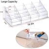 BTSKY Clear Acrylic Business Card Holder for Desk, 4 Tier 16 Pockets Acrylic Business Card Stand Organizer Premium Thickened Business Card Display Holder Name Cards Holders Fits 2.2 x 3.7 Inch