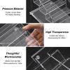 BTSKY Clear Acrylic Business Card Holder for Desk, 4 Tier 4 Pockets Acrylic Business Card Stand Organizer, Premium Thickened Business Card Display Holder Name Cards Holders Fits 2.2×3.7 Inch