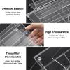 BTSKY Clear Acrylic Business Card Holder for Desk, 4 Tier 8 Pockets Business Card Stand Organizer, Premium Thickened Business Card Display Holder Name Cards Holders Fits 2.2×3.7 Inch