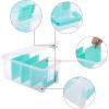 BTSKY Clear Plastic Dividing Storage Box with 4 Deep Compartments Adjustable Storage Bin with Lid Portable Craft Storage Container Multipurpose Sewing Box Art Supply Organizer, 13.9×7.9×6.2 Inches(13.9×7.9×6.2 Inches)
