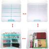 BTSKY Clear Plastic Dividing Storage Box with 4 Deep Compartments Adjustable Storage Bin with Lid Portable Craft Storage Container Multipurpose Sewing Box Art Supply Organizer, 13.9×7.9×6.2 Inches(15.1×13.9×6.1 Inches)