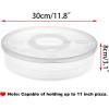 BTSKY Clear Plastic Pizza Container with Lid and Handle 12”Round Pie Carrier with Lid Portable Pizza Keeper Reusable Food Storage for Cheese, Desserts, Holds up to 11”Pizza (USTRAM-34135)(Round)