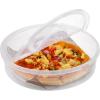 BTSKY Clear Plastic Pizza Container with Lid and Handle 12”Round Pie Carrier with Lid Portable Pizza Keeper Reusable Food Storage for Cheese, Desserts, Holds up to 11”Pizza (USTRAM-34135)(Round)