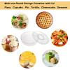 BTSKY Clear Plastic Pizza Container with Lid and Handle 12”Round Pie Carrier with Lid Portable Pizza Keeper Reusable Food Storage for Cheese, Desserts, Holds up to 11”Pizza (USTRAM-34135)(Round)
