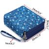 BTSKY Colored Pencil Case- 160 Slots Pencil Holder Pen Bag Large Capacity Pencils Organizer with Handle Strap Handy Colored Pen Box with Printing Pattern Blue Star