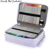 BTSKY Colored Pencil Case- 200 Slots Pencil Holder Pen Bag Large Capacity Pencil Organizer with Handle Strap Handy Colored Pencil Box with Printing Pattern (Purple Butterfly)(Purple Butterfly)