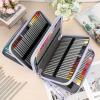 BTSKY Colored Pencil Case- 200 Slots Pencil Holder Pen Bag Large Capacity Pencil Organizer with Handle Strap Handy Colored Pencil Box with Printing Pattern (Purple Butterfly)(Purple Butterfly)