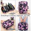 BTSKY Colored Pencil Case 300 Slots Pen Pencil Bag Organizer with Handy Wrap Portable- Multilayer Holder for Crayola Colored Pencils & Gel Pen(Black)(Purple Rose)