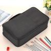 BTSKY Colored Pencil Case 360 Slots Pencil Bag Organizer High Capacity Holder with Double Zippers Multilayer for Crayola Colored Pencils Watercolor Pens & Gel Pens Grey(Black)